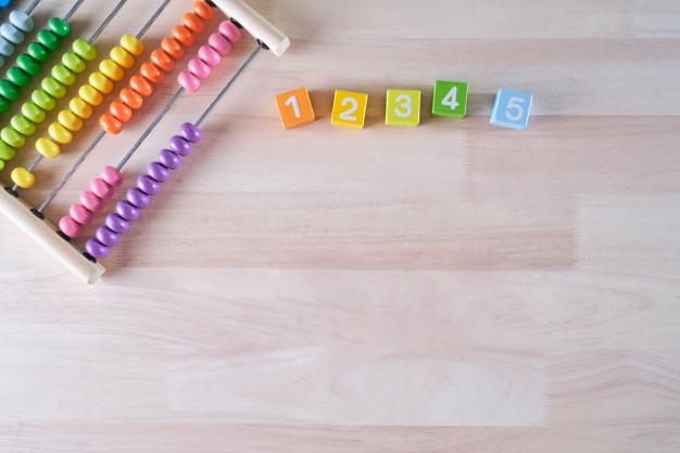 wooden bricks and abacus toy background- 83369-165